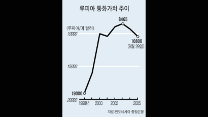 인도네시아 '외환 불안'… 고유가·환투기에 루피아화 폭락