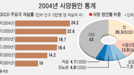 한국 자살률 OECD 1위