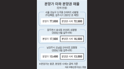 분양가 밑도는 급매물 쏟아져