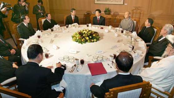 [사진] 종교계 지도자들 만나는 노무현 대통령