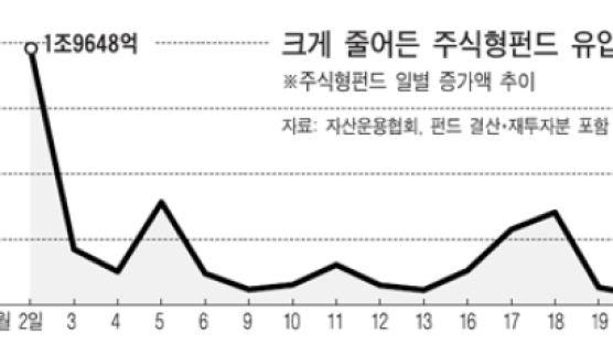 자금유입 일단 주춤 대량 환매는 없을 듯