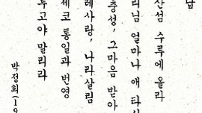 [홍성란과함께읽는명사들의시조] 박정희 전 대통령