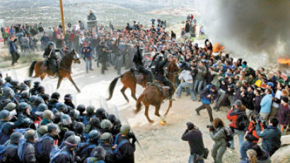 [사진] 유대인 정착촌 시위 진압