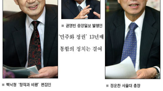 [권영빈의세상담론] 백낙청·정운찬, 한국사회 변화를 논하다 
