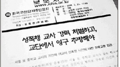 기간제 여교사 성폭행 사건 … 전교조 6일 만에 "유감"