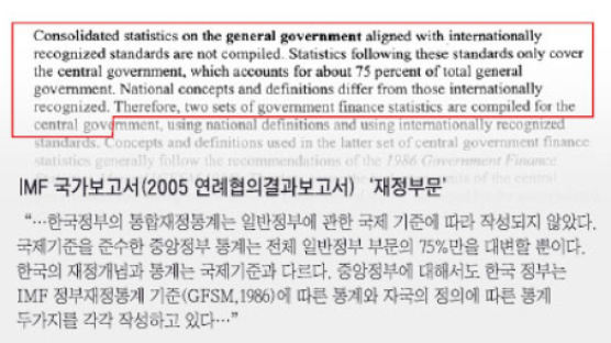 "국제기준 맞는 재정통계 한국 정부는 제출 안했음"