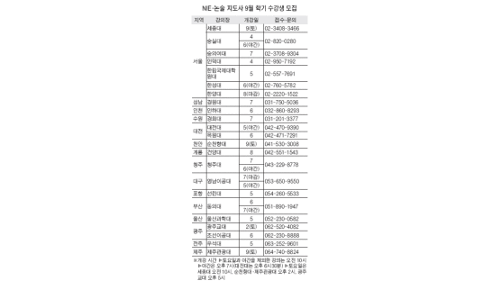 [알림] 'NIE·논술지도사 과정' 9월 개강