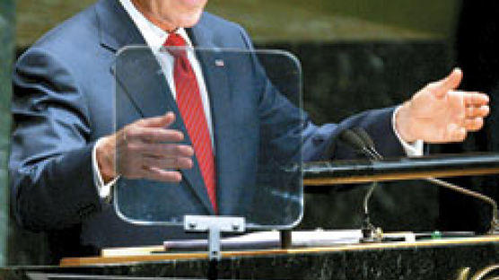 부시 vs 이란 대통령 '유엔 연설 대결'