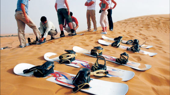 [사진] 눈 대신 모래로 … 사막에서 샌드보드