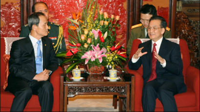 [사진] 김장수 국방장관, 원자바오 중국 총리 예방
