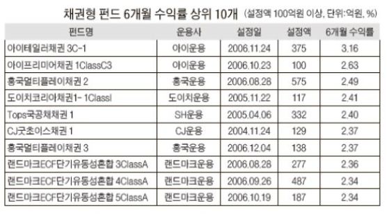 [중앙일보펀드평가2007년상반기] 금리 상승 직격탄…고개 숙인 채권형