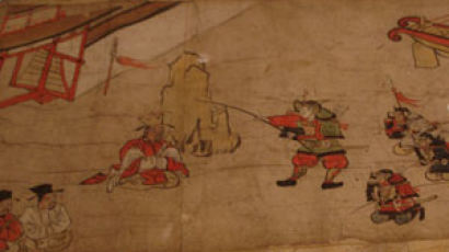 신라왕 무릎 꿇은 '임나일본부설' 일본 족자 미국 박물관서 전시 물의