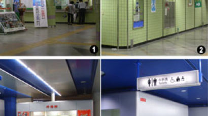 일본 지하철역, 정돈된 광고물로 답답함 덜어