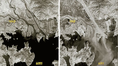 [사진] 아리랑 1호에 찍힌 원산 홍수