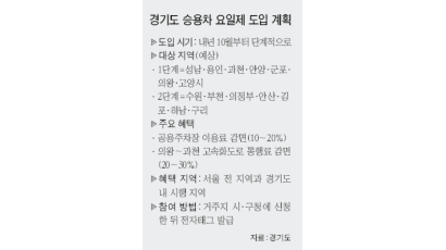 성남·용인·안양·고양시 승용차 요일제