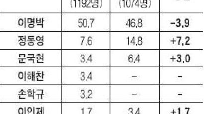 이명박 46.8% 정동영 14.8%