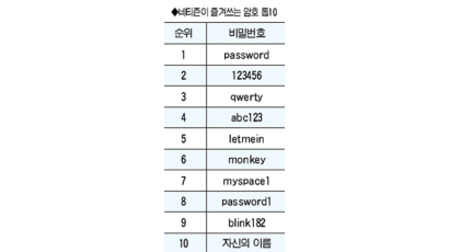 네티즌 즐겨쓰는 암호 1위는 'password'…PC매거진 조사 결과
