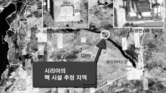 "시리아 핵 의혹 시설 위성사진 북한 영변 원자로 건물과 비슷"