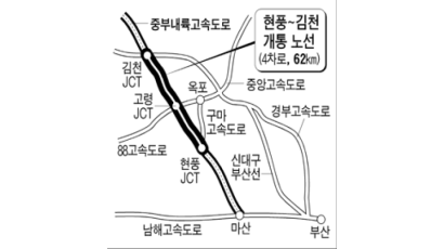 작년11월 개통 현풍~김천 중부내륙고속도…경부·구마고속도 교통량 분산효과