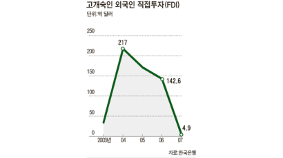 노무현 정권 때‘반외자 정서’… 외국인 투자 3년 연속 내리막