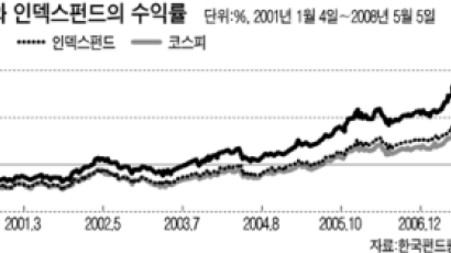 한국선 인덱스펀드보다 액티브펀드?