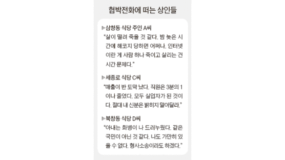 ‘촛불 소송’ 후 협박 전화 폭주 … 광화문 상인들 가슴 조마조마