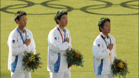 양궁 남자단체 금메달 획득