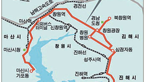 “도시철도 마산∼창원∼진해∼김해 코스가 최적”