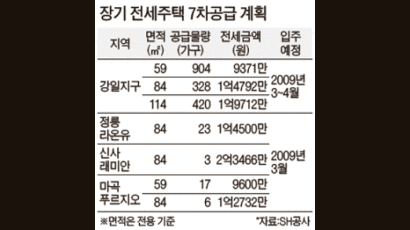 중대형 장기 전세아파트 첫선