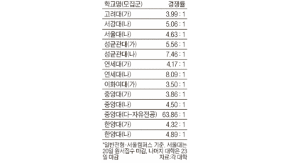 [브리핑] 서울 상위권대 정시 마감 … 자유전공학부 치열