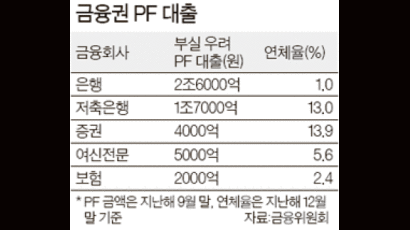 부실 PF 대출 6조4000억