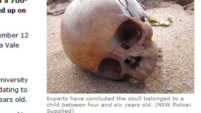 [사진] 해변에 밀려온 700년전 어린이 두개골