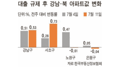 서울 강북지역, 주택대출 규제에 상승세 둔화