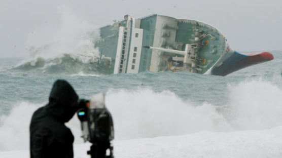 [사진] 폭풍에 누워버린 일본 수송선