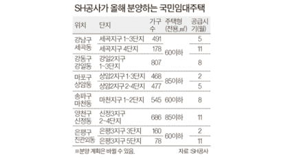 서울 은평뉴타운 등 6곳 올 국민임대 3800가구 공급