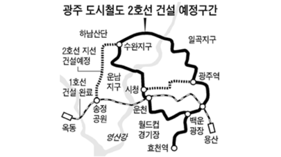 광주 도시철도 2호선 노선 확정