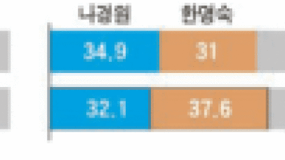오세훈·한명숙 지지율 19%P 차 … 한 전 총리 지지율 소폭 상승