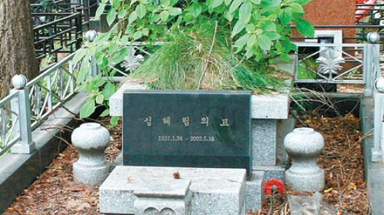 [사진] 김정남, 모친 묘소 단장