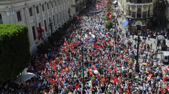 [사진] 스페인 긴축정책 반대 시위