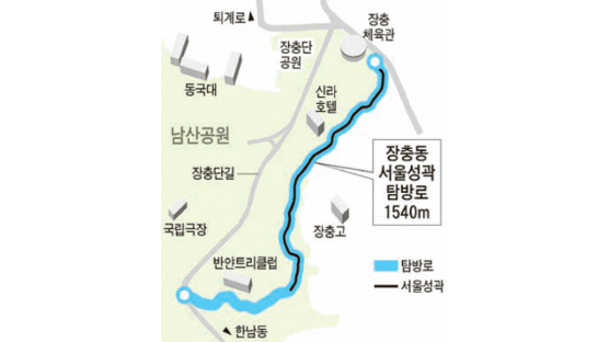 장충동 서울성곽 탐방로 11월 개방 240m 구간은 황토 포장