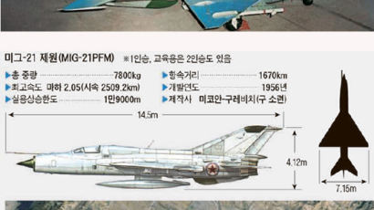 중국 상공 6분간 비행 … 미그 21, 조종 실수 아닌 준비된 탈북 ?