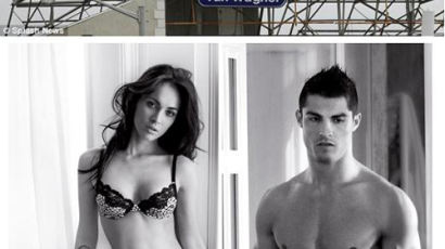 [사진] ‘호날두·메간폭스’ 아찔 속옷 광고에 LA 교통 마비