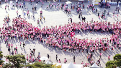 [사진] “유방암 예방” 핑크리본으로 수놓은 여의도