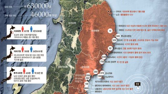 [인포그래픽] 일본 동북부 지진 피해