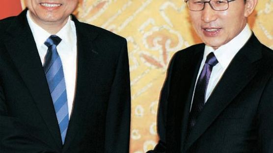 [사진] MB - 중국 리커창 회담