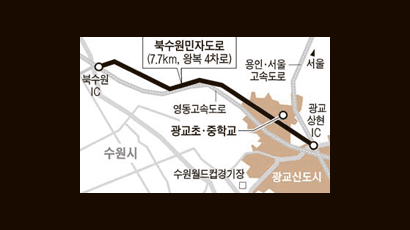  광교초교 36m 옆에 도로…‘판교 사건’ 또 일어나나