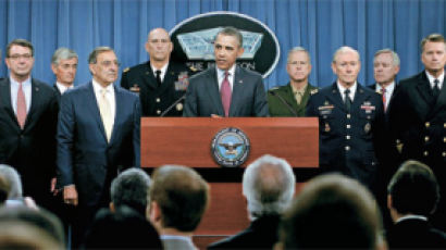 [사진] 펜타곤으로 간 오바마 미국 국방권력 총출동 