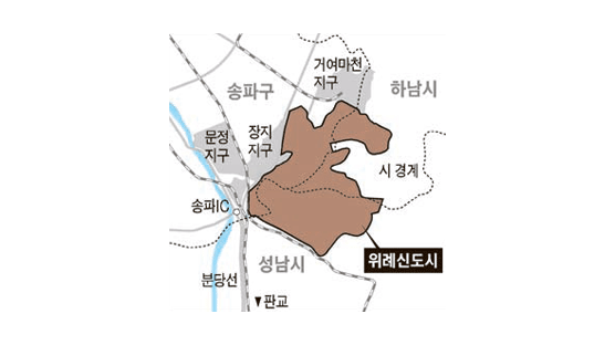 토지매입비 2232억 삭감 … 위례신도시 흔들