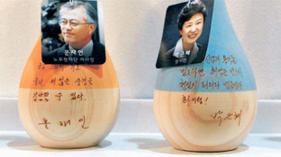 [사진] 박근혜·문재인 친필 응원 메시지가 한자리에