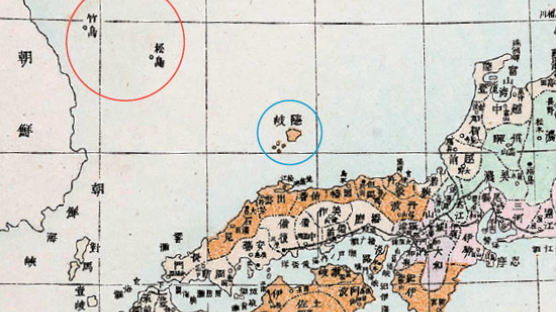 1892년 일본 지도…독도, 조선땅 표시 